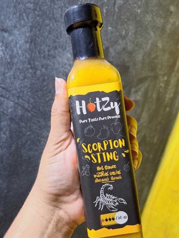 Hotzy Scorpion Sting hot sauce bottle